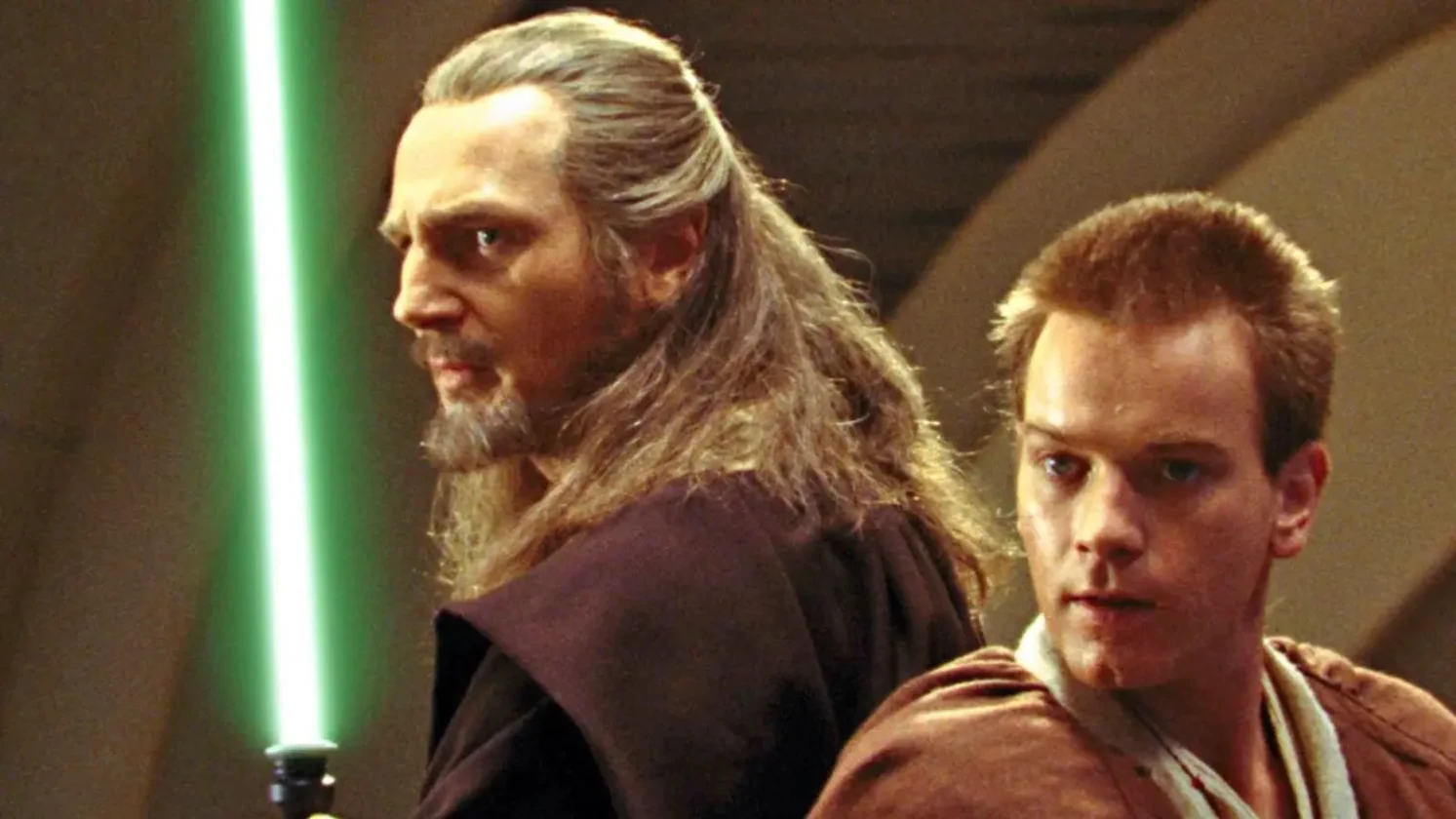 Liam Neeson y Ewan Mcgregor en Star Wars.