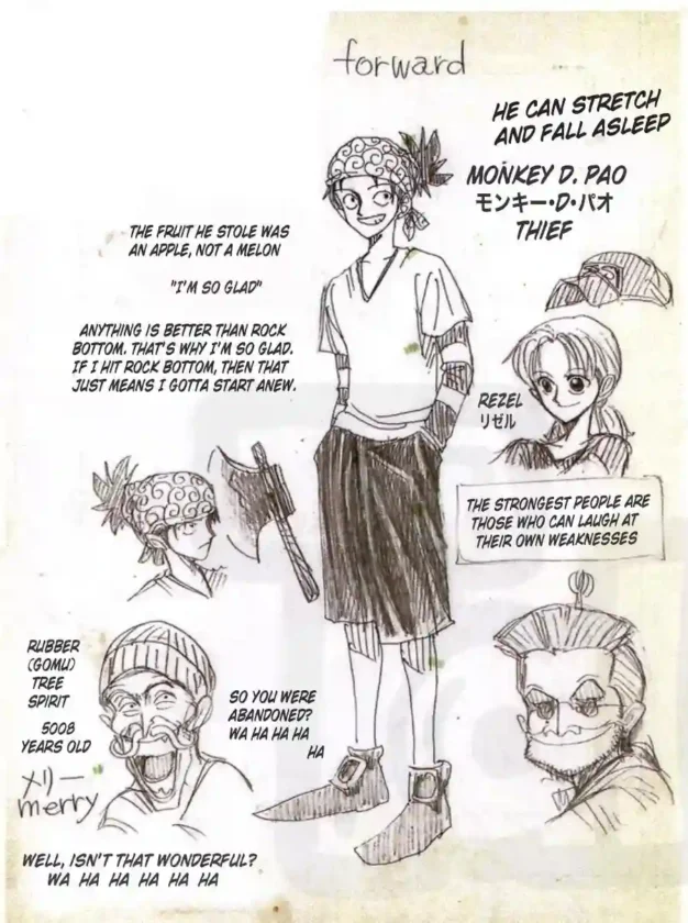 Boceto original One Piece