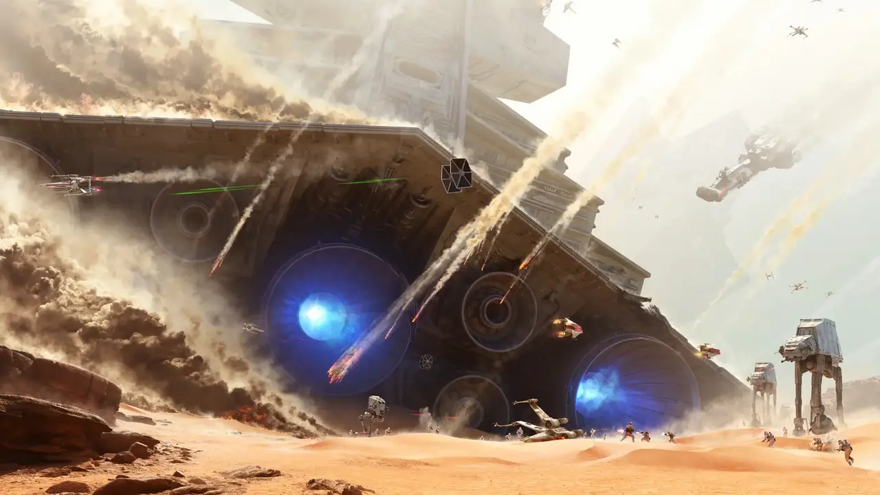 Tras la caída del Imperio hubo una gran batalla en Jakku