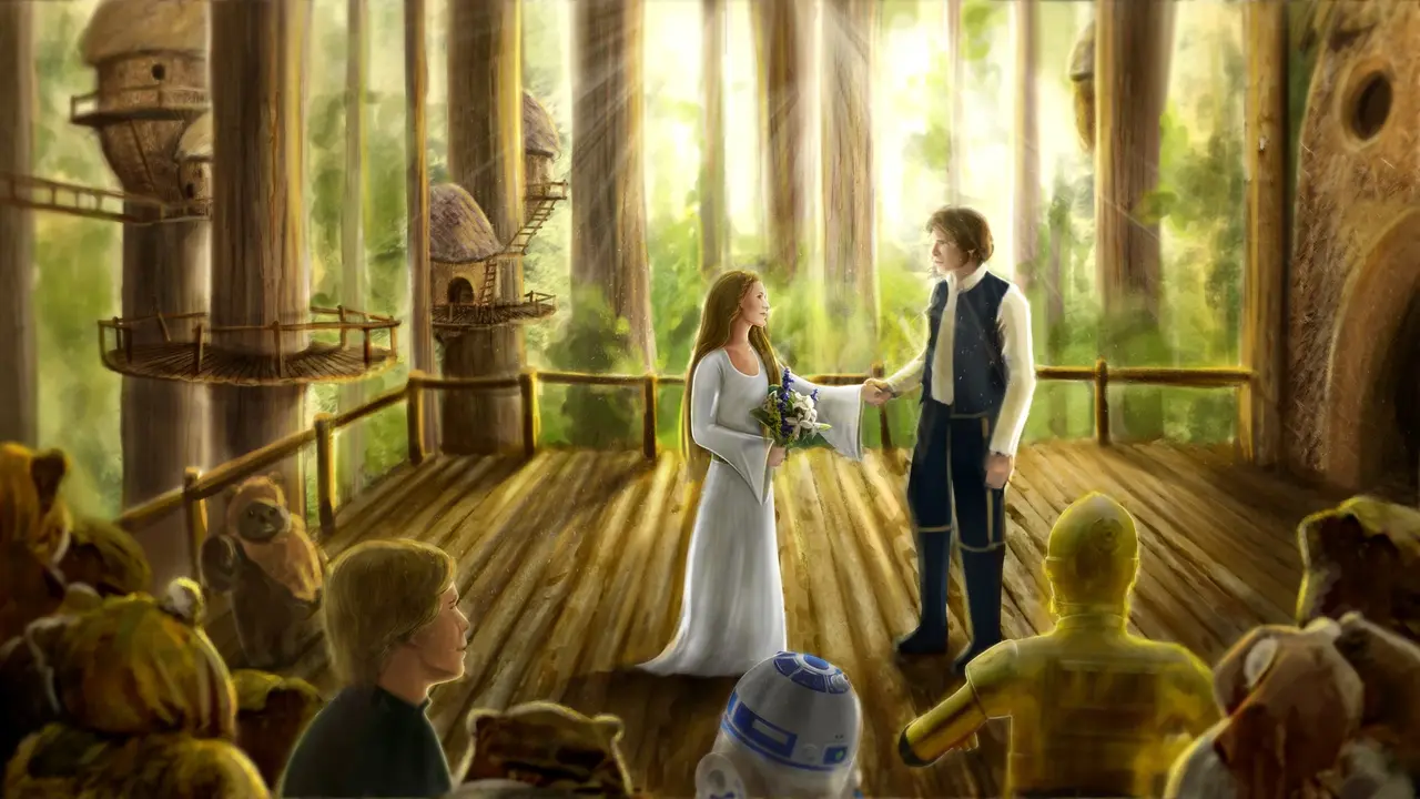 ¿Dónde fue la boda de Han Solo y Leia?