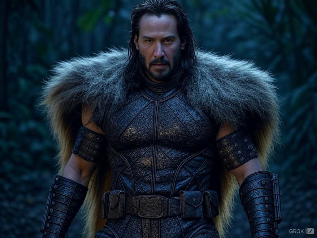 Keanu Reeves como Kraven el cazador, según Grok.