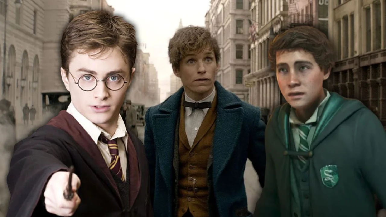Harry Potter, Newt Scamander y un joven mago en la guía completa del orden de películas de la saga mágica.