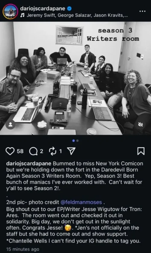 Dario Scardapane confirma que ha comenzado la escritura de la temporada 3.