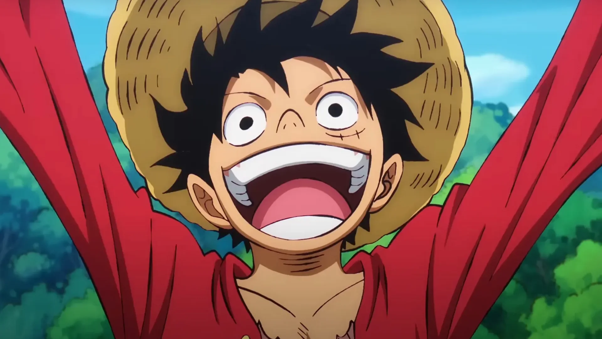 Luffy sonríe en una escena de One Piece, el anime que estrenará nuevo doblaje en Netflix.