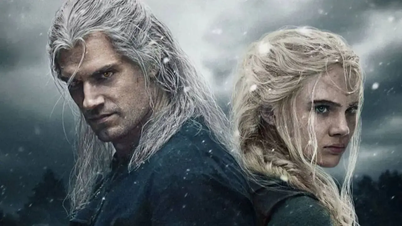 Henry Cavill y Freya Allan como Geralt de Rivia y Ciri en un poster de la temporada 3 de The Witcher
