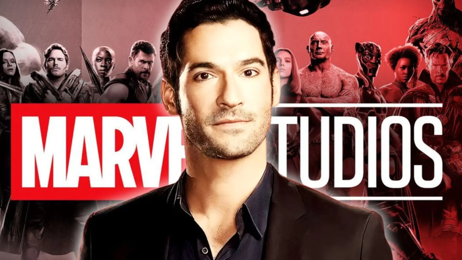 Retrato de Tom Ellis frente al logo de Marvel Studios, relacionado con su audición para interpretar a Reed Richards, el Sr. Fantástico del MCU.